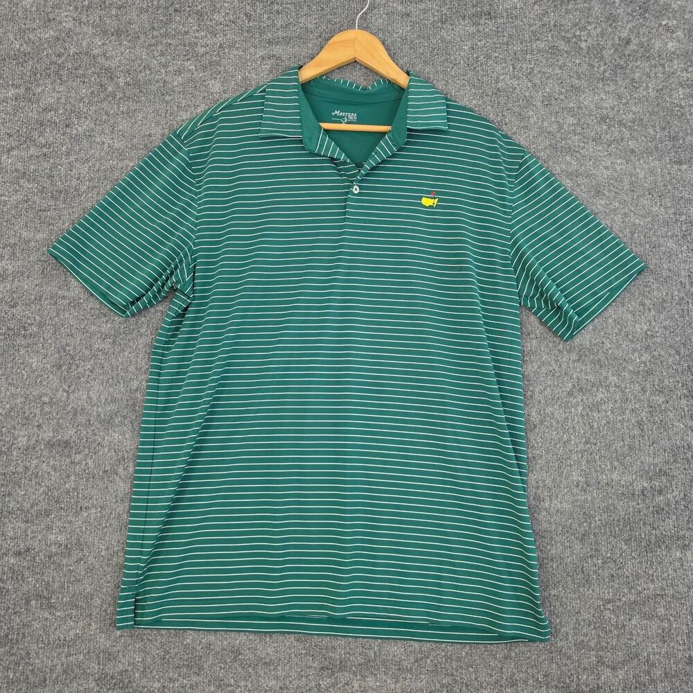 Masters Tech Augusta National Shirt Men XL Polo Striped Golf Performance Preppy